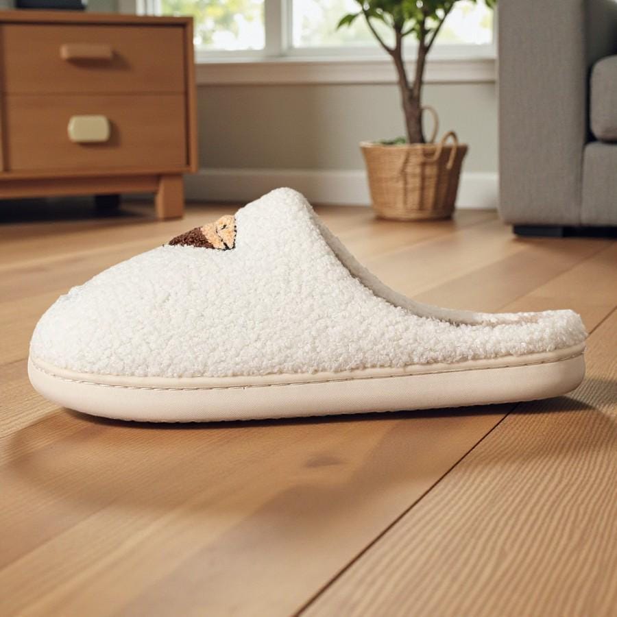 Kapcie Espresso Martini – Damskie puszyste bawełniane buty domowe